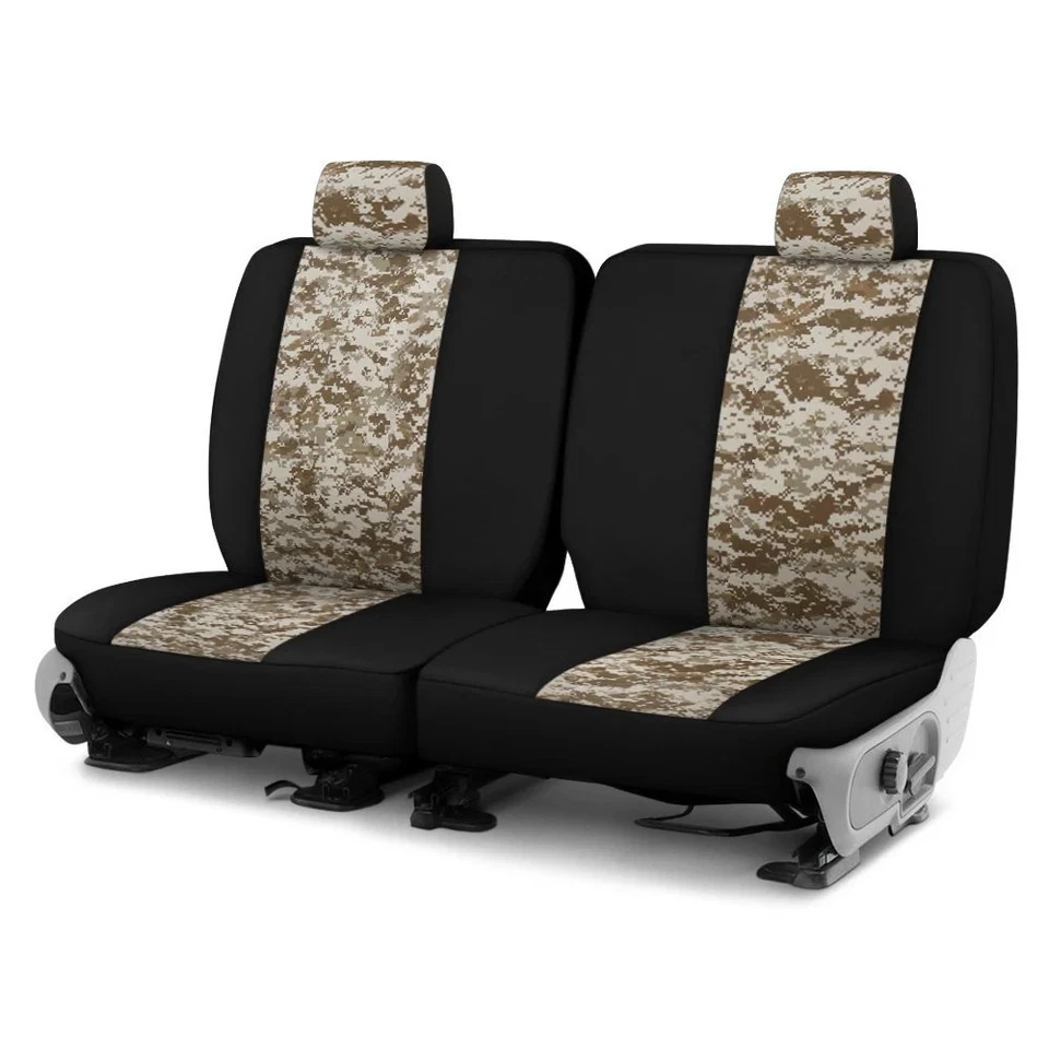 For Cadillac Escalade 07-14 Camo 3rd Row Digital Tan w Black Custom Seat Covers - Imagem 1 de 1