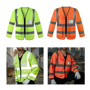 Reflective Safety Vest Long Sleeve for Railway Traffic Control Volunteer - Picture 1 of 15