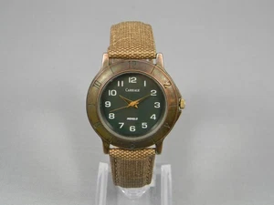 Vintage Carriage by Timex Indiglo Watch Men 36mm Green Dial New Band & Battery - Picture 1 of 19