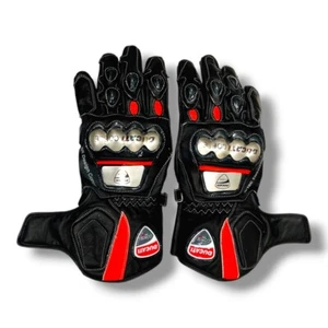 Ducati Corse Motorcycle Motorbike Racing Leather Gloves - Picture 1 of 2