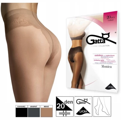 GATTA Monica Damen Strumpfhose komfortable mit Jaquardhöschen matt 20 den