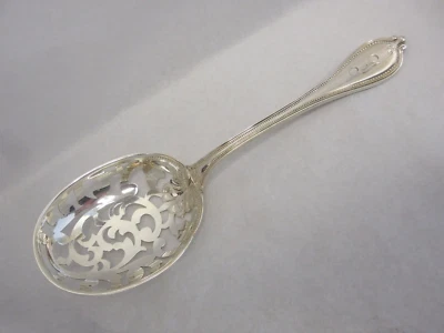 CUCHARA DE HIELO PERFORADA TOWLE OLD NEWBURY 1900 PLATA ESTERLINA 7 3/4" MONOGRAMA J? Foto 1 de 4