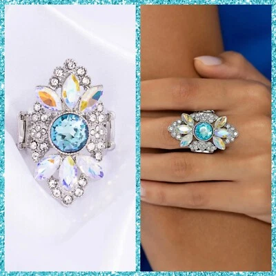 Paparazzi ~ Glisten Here! Blue Ring🌈Iridescent🌈~🌈Life Of The Party 2023🌈 - Imagem 1 de 4