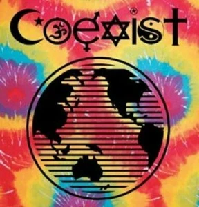 Tie Dye Tapestry COEXIST 40X45 Fabric Wall Hanging TD83 - Picture 1 of 3