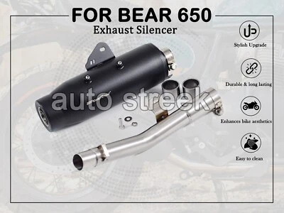 Fit For Royal Enfield Bear 650 POWERAGE EXHAUST SILENCER BLACK - Image 1 of 4