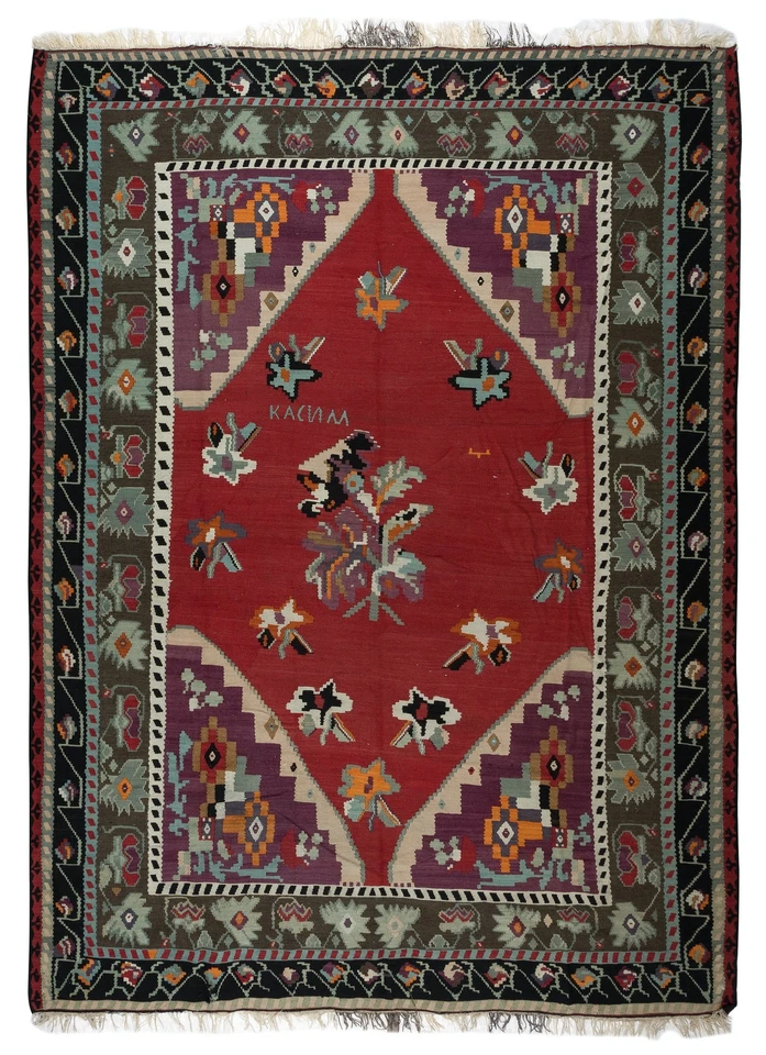 8.3x10.8 Ft Vintage Bosnian Kilim, Flat-Weave Rug, 100% Wool - Image 1 of 4