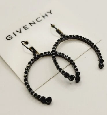 Pendientes colgantes Givenchy tono hematita negro 2 pulgadas vintage Foto 1 de 4