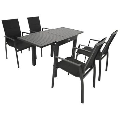 Gartengarnitur Alu Sitzgruppe Gartenmöbel Garnitur ALCUDIA Aluminium 5-tlg. grau - Bild 1 von 4