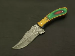 Damascus Steel Hunting Knife Full Tang - Picture 1 of 6