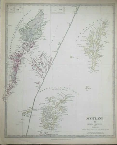 Antique Edward Weller Map Orkney & Shetland Islands (c1863) SCOTLAND, Scottish - Picture 1 of 10