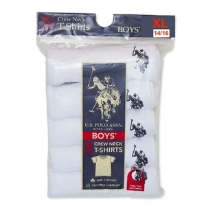 U.S. Polo Assn. Boys Tagless Cotton Crewneck T-Shirt Undershirt, 5-pack - Picture 1 of 3