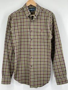 Ralph Lauren para hombre a cuadros medianos abotonados azul púrpura verde algodón - Imagen 1 de 5