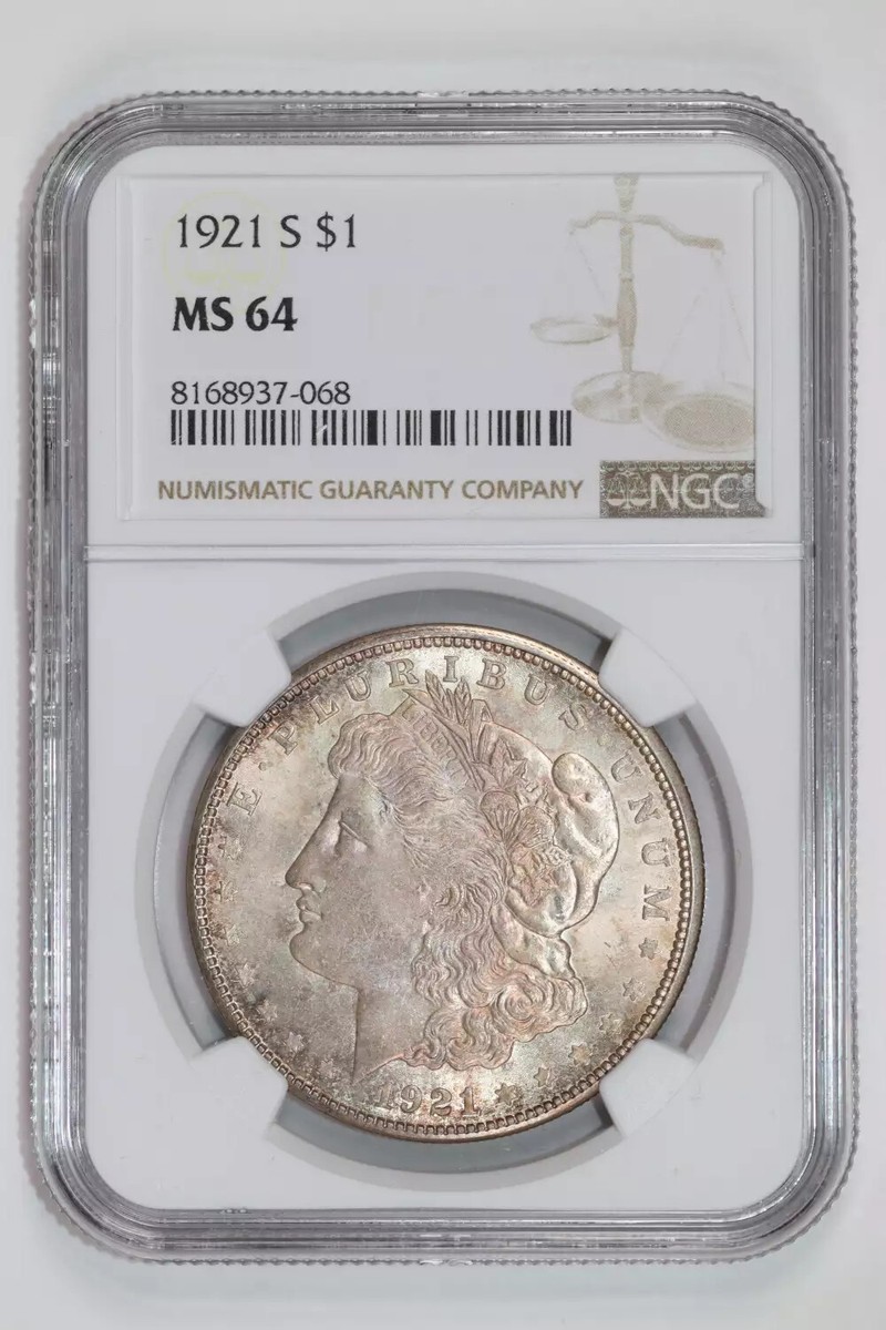 アメリカ 1921 1ドル 銀貨 NGC MS64+ Morgan 040 アメリカ 1921 1ドル 銀貨 NGC MS64+ Morgan 040 1921年アメリカ
