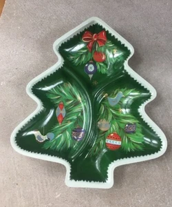10 vassoi da portata divisi vintage in plastica per feste di Natale - Foto 1 di 5