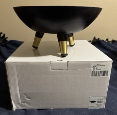 Godinger 12 inch Black Wooden Gold Legged Bowl  - NIB - Image 1 of 3