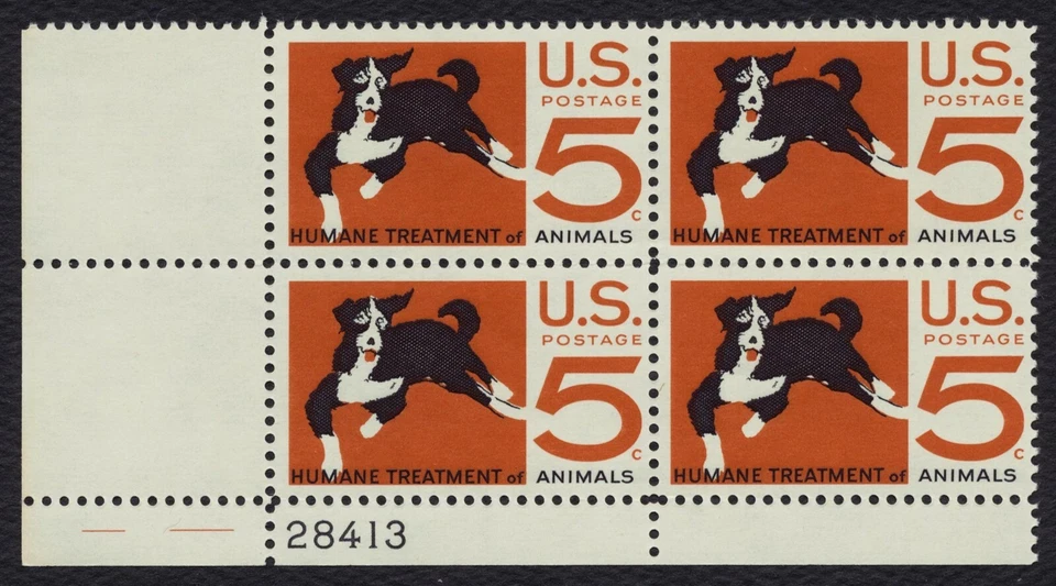 #1307 5c Humane Treatment of Animals, Plt Blk [28413 LL] **ANY 5=FREE SHIP** - Image 1 of 1