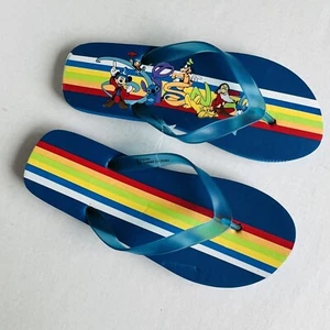 Disney Men's Mickey Mouse Flip Flops Blue Size 7 - Picture 1 of 5