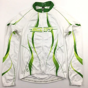 Scott Cycling Womens Jersey Spell Out Logo Full Zip Bicycle Bike Pockets Size S - Picture 1 of 12