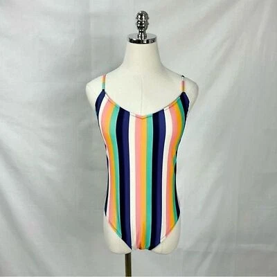J. Traje de baño Crew Ballet Tank de una pieza multicolor a rayas talla mediana Foto 1 de 4
