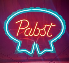 Working Original Old Pabst Blue Ribbon Pbr Neon Light Bar Sign Not Reproduction