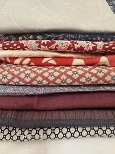 Vintage Japanese kiomono fabric Lot of 10 Bulk 2/3lb 7” x various Length v278 - Picture 1 of 11