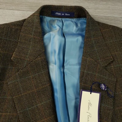 Blazer de lana de cordero Alan River para hombre 42L ajuste clásico ventana dos botones NUEVO Foto 1 de 4