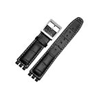 Handmade Cowhide 17/19MM Watch Strap with Buckle for Swatch Watches