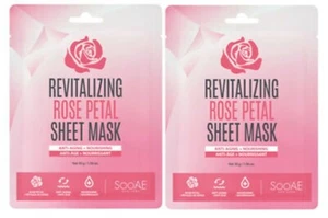 2  Revitalizing Rose Petal Sheet Face Mask  Brand New Sealed - Picture 1 of 2