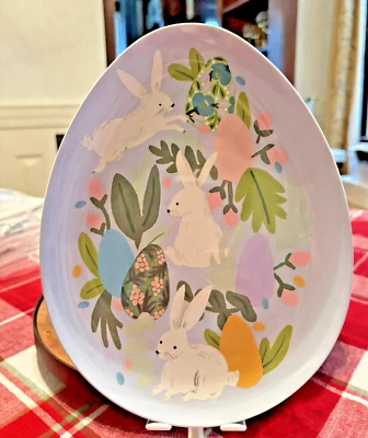 Disney Pottery Barn holiday Plate Peter rabbit Easter Bunny party gift floral h - Image 1 of 4