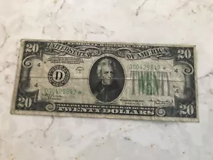 1934-A $20 Small Size Federal Reserve STAR Note, CLEVELAND, OHIO,Circulated - Picture 1 of 3