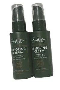 2 X Shea Moisture Men Post-Shave Restoring Cream Tea Tree Oil 2oz DISCONTINUED - Picture 1 of 4