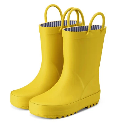 Botas de lluvia HISEA para niños con tira reflectante impermeables botas de agua de barro con fácil manejo Foto 1 de 4