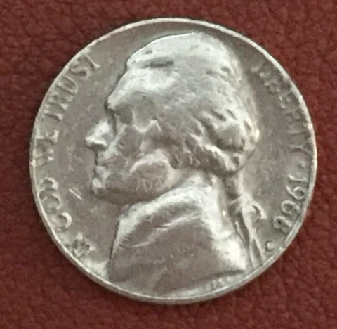 1968 D Jefferson Nickel - actual coin - free shipping Cover