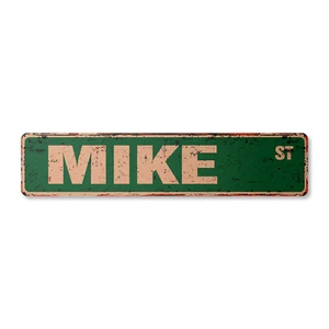 MIKE Vintage Street Sign Childrens Name Room Metal Sign - Picture 1 of 4