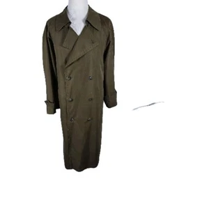 London Fog Towne Mens 44R Brown Color Zip Out Cotton Trench Coat SH1 - Picture 1 of 24