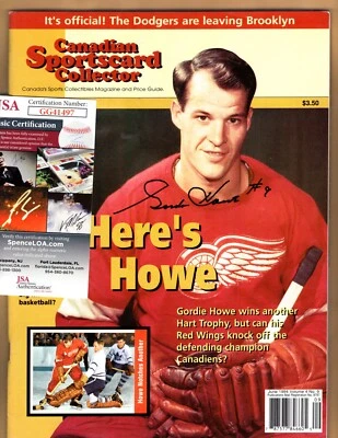 Autographed Gordie Howe Canadian Sportscard Collector Price Guide 1994 JSA - Image 1 of 4