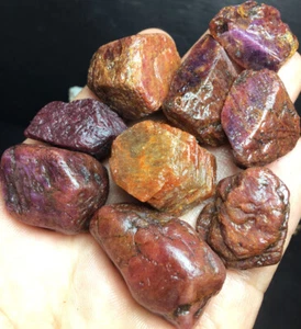 153g 9PCS Natural Red Corundum Ruby Crystal Rough Mineral Specimen P976 - Picture 1 of 9