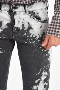 $565 Designer DIESEL BLACK GOLD Men's Runway Tie DYe Printed Distress Jeans 34 - Picture 1 of 15