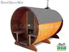 Barrel Sauna Kit for 4 Persons, Harvia M3 Heater, Free Upgrades!, Free Shipping!