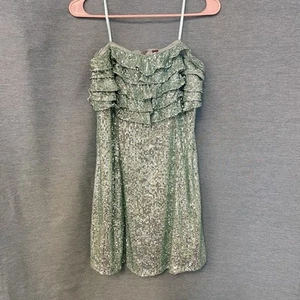 Free People Frida Aqua Dream Mint Sequin Minidress Size 12 NWOT - Picture 1 of 10