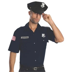 Mens Classic Police Officer Shirt Halloween Costume With Hat L - Picture 1 of 1