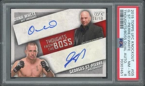 2015 Topps UFC Knockout Dana White Georges St-Pierre Dual Auto /50 PSA 8 - Picture 1 of 2