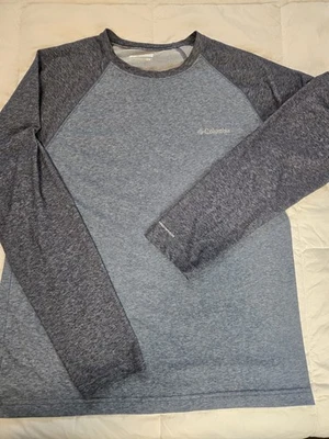 Columbia T Shirt Men Medium Raglan Gray Heather Outdoor Hiking Casual Tee0176 - Image 1 of 4