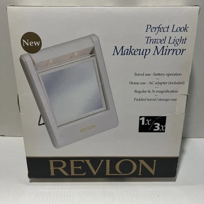 Revlon — Aparência Perfeita —Luz de Viagem — Espelho de Maquiagem RV-960 — Vintage — NOVO — 1998 — ANOS 90 - Imagem 1 de 4