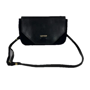 R.Riveter amerikanische handgefertigte schwarze Leder & Canvas Schulter Crossbody Handtasche Tasche - Bild 1 von 17