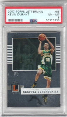 KEVIN DURANT 2007 Topps Letterman #/599 SP #56 PSA 8 NM-MT Supersonics - Image 1 of 2