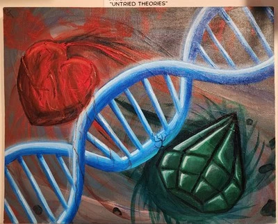 Pintura abstracta original "Teorías no probadas" 16x20 acrílico sobre lienzo Foto 1 de 4