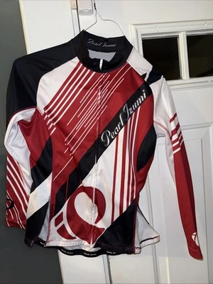 Pearl Izumi Elite Men’s Medium Jersey - Red Black And White Stripe (B78) - Image 1 of 4