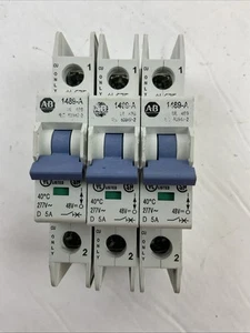 ALLEN BRADLEY 1489-A1D050 SER A CIRCUIT BREAKER 277VAC 48VDC 5AMP (LOT OF 3) - Picture 1 of 6
