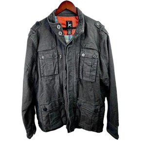 Kane & Unke Herren XXL Military Style Jacke grau Mantel gefüttert Baumwollmischung Taschen - Bild 1 von 16